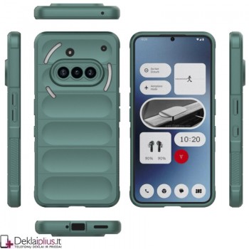 Magic Shield guminis dėklas su kameros apsauga - žalias (Nothing Phone 3A)